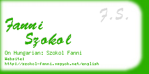 fanni szokol business card